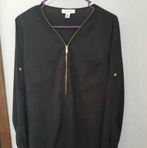 Calvin Klein Black Half Zip Top